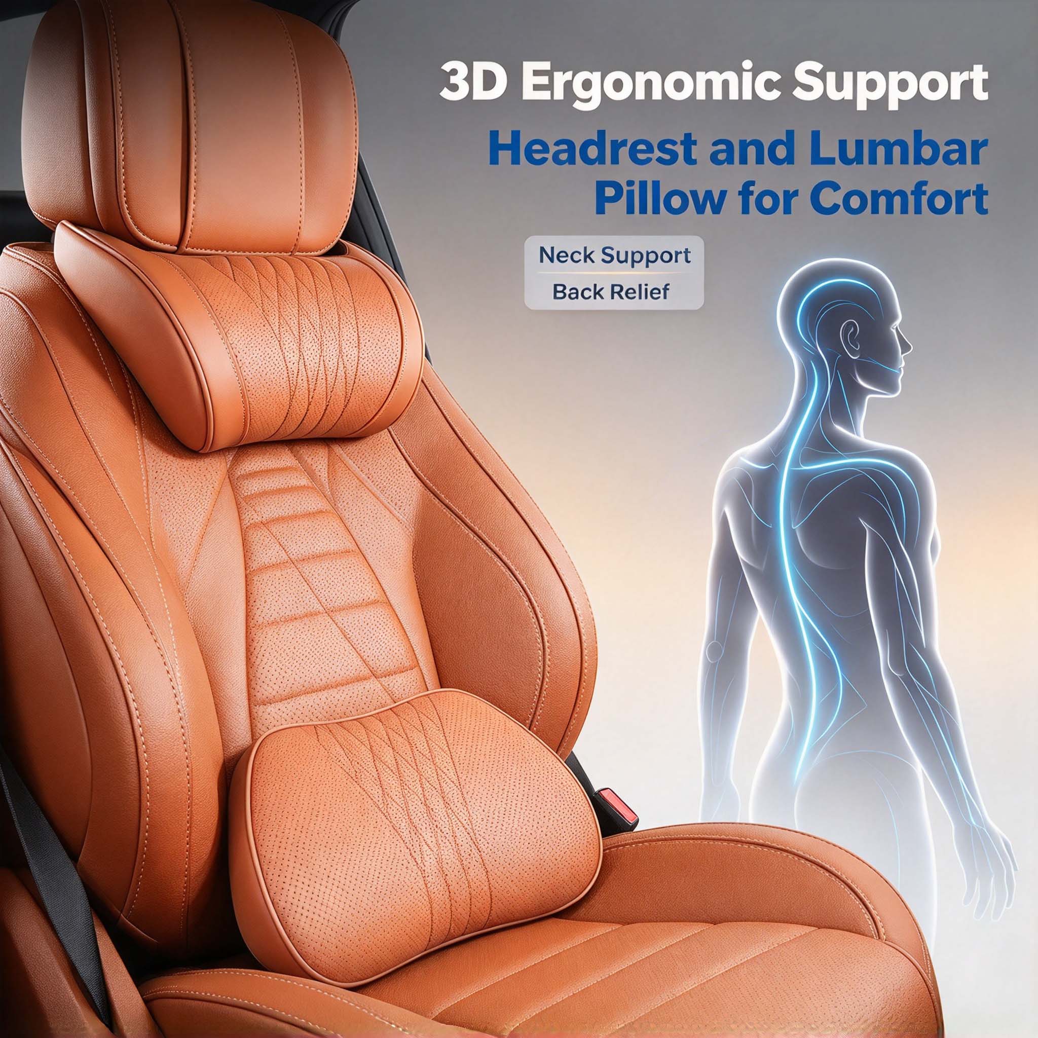 Almofada de Apoio Lombar para  - Memory Foam Car Neck Pillow Lumbar Support avaliação e preço