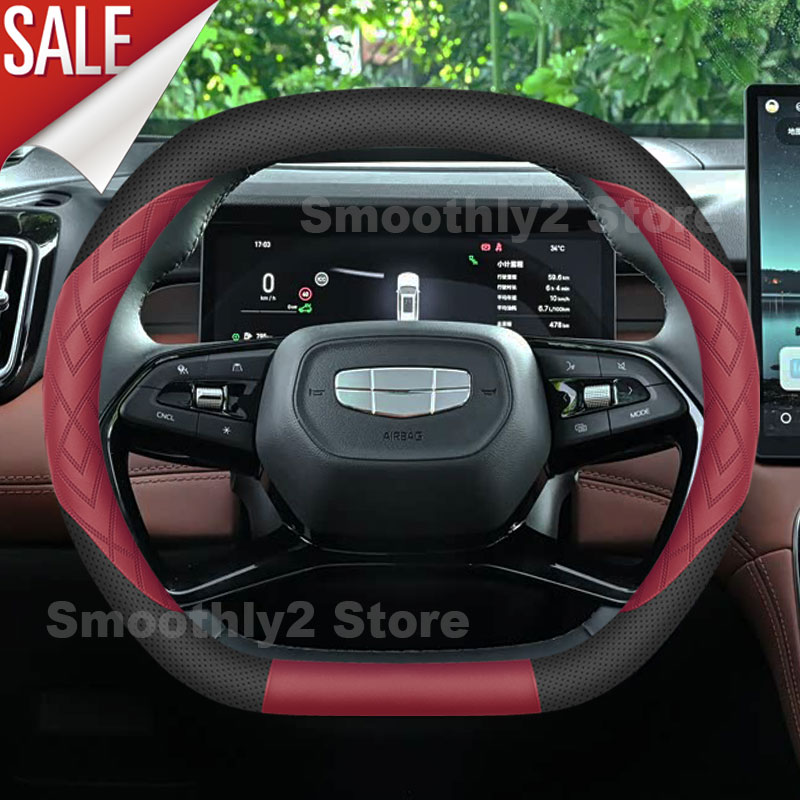 Capa de Volante de Couro para  - Car Steering Wheel Cover Anti Slip Breathable avaliação e preço