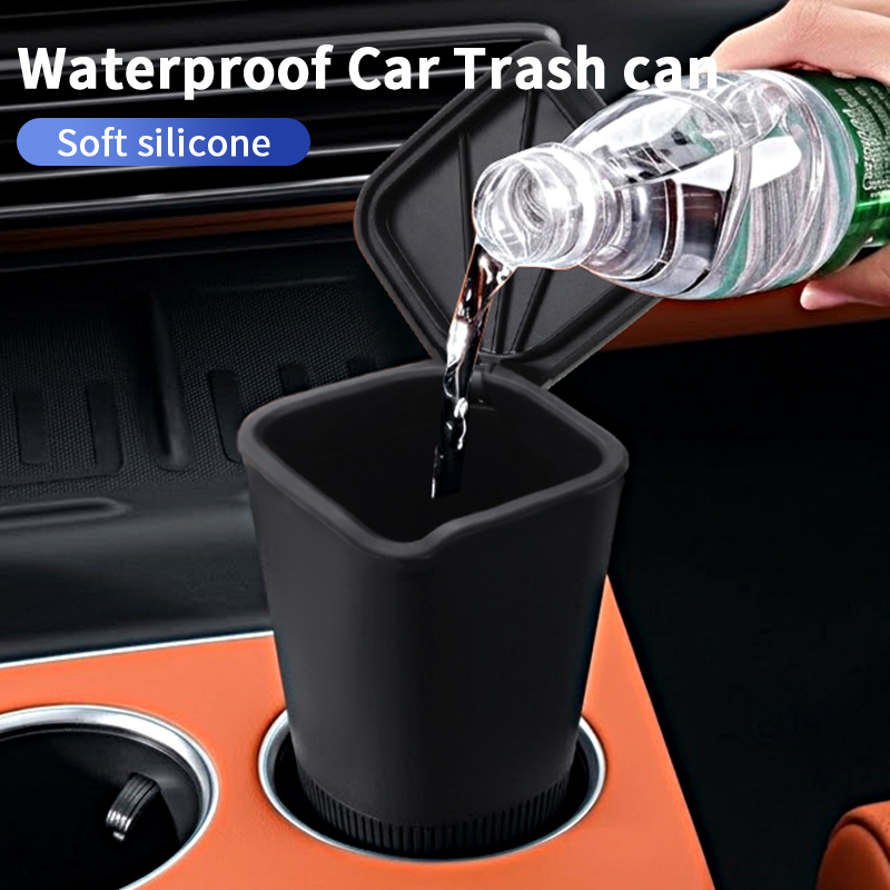 Lixeira de silicone para porta - Waterproof Car Trash Can With Lid avaliação e preço