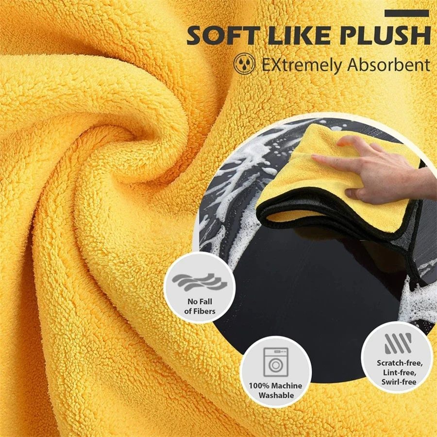 1/5/10 Peças Toalha de Microfi - Microfiber Car Drying Towel Super Absorbent avaliação e preço
